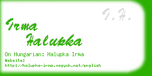 irma halupka business card